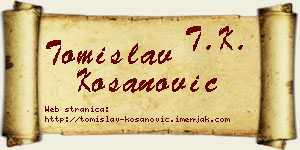 Tomislav Kosanović vizit kartica